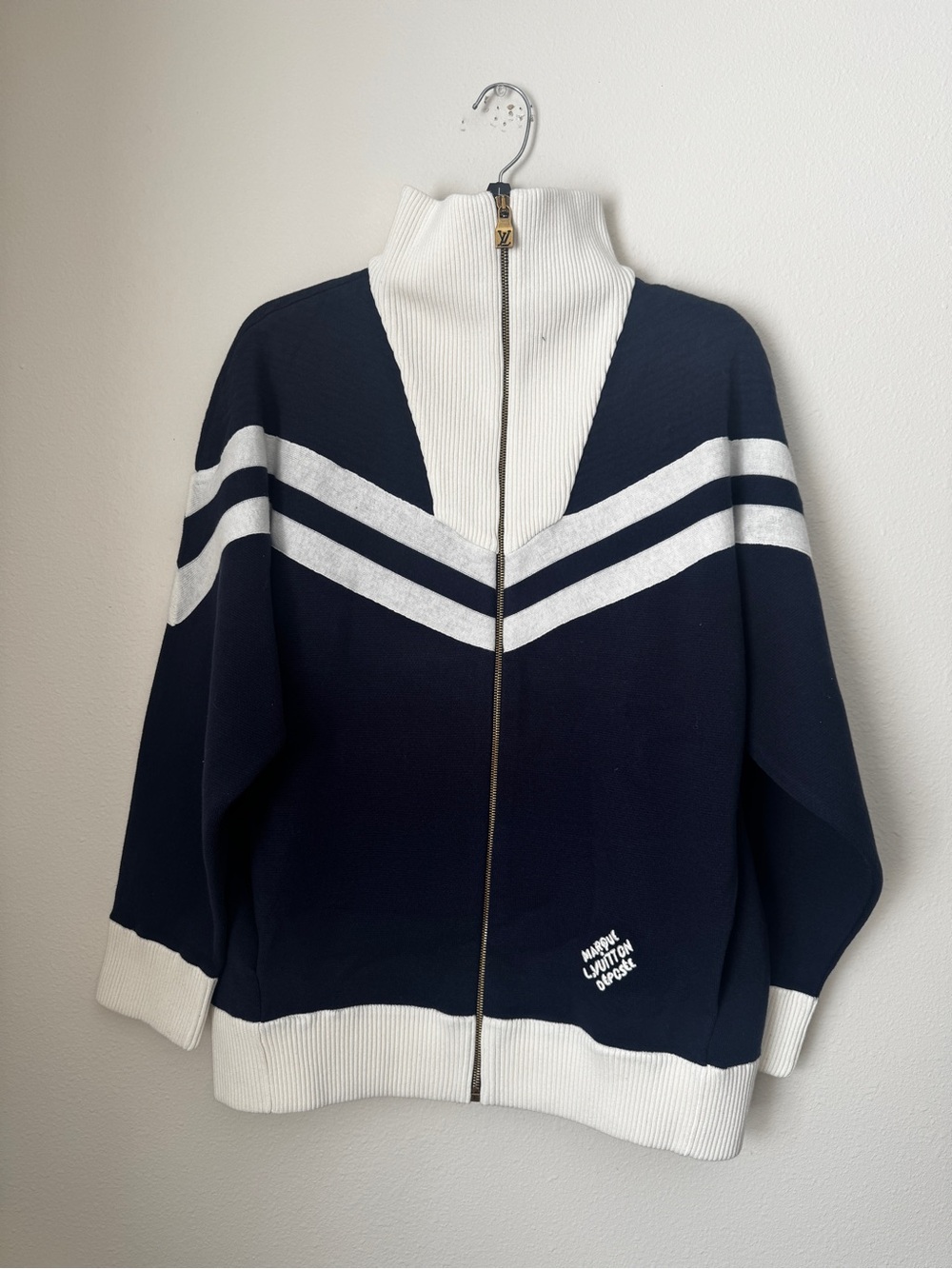 Knitted Sailor Blouson LV zip up sweater